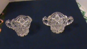 Imperial Glass "Nucut" Scalloped Sawtooth Double Handle Sugar Bowl/Creamer, D80 - Picture 1 of 8