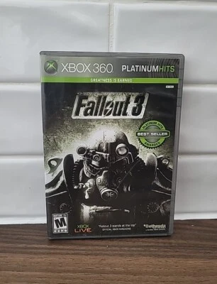Fallout 3 Platinum Hits (Microsoft Xbox 360, 2012) Game Discs & Case - Tested - Image 1 of 4
