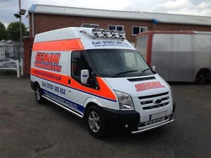 Roof Bar + LED Spots + LEDs For Renault Master 2024+ Medium High Stainless Tube - Picture 1 of 9