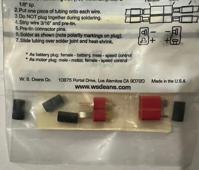 DEANS Ultra Plugs One Pair PN 1300 Male and Female Battery and Motor RC Parts - Image 1 of 4
