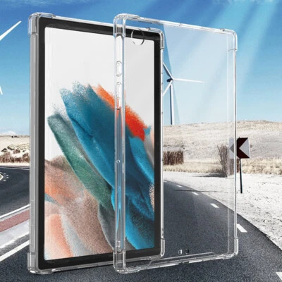 For Samsung Galaxy Tab S8 S7 FE S6 Lite S5E A8 A7 Clear Silicone TPU Cover Case - Image 1 of 4