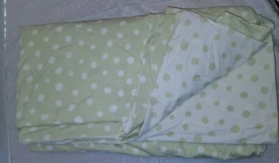 Пододеяльник детский Pottery Barn зеленый белый в горошек двусторонний полный/королевский 84x85"" - Изображение 1 из 4