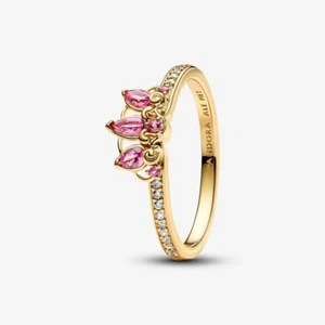 *NUEVO* Anillo Pandora Disney Princesa Chapado en Oro Rapunzel Tiara 163651C01 - Imagen 1 de 3