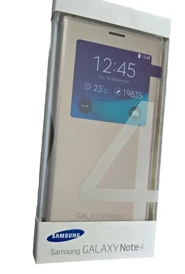 Official Genuine Samsung Galaxy Note 4 S View Flip Cover Case Gold - Image 1 of 2