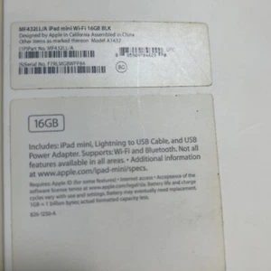 iPad Mini WI-Fi 1 EMPTY Box Only w/Manual & Stickers, 16gb WiFi Black - Picture 1 of 3