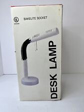 Portable Table White Desk Lamp Flexible Gooseneck Bakelite Socket Pull Chain NOB