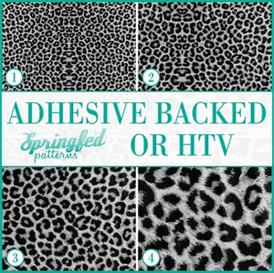 LEOPARD PRINT Spots Pattern #1 Grey & Black Adhesive Vinyl or HTV Heat Transfer - Picture 1 of 2