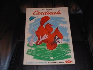 1960 ST. LOUIS CARDINALS BASEBALL PROGRAM VS WORLD CHAMP PIRATES MUSIAL HR - Picture 1 of 2