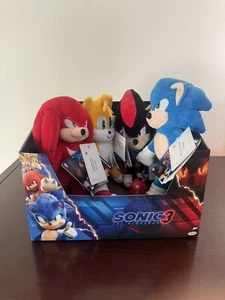 Sonic The Hedgehog 3 - Complete 4 Plush Set Tails- Knuckles- Shadow & Sonic NWT - Picture 1 of 3