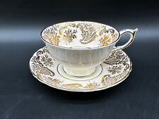 Paragon Peach Colour Tea Cup and Saucer Set with Rose Bone China England As Is