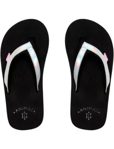 Chanclas ajustadas Animal Swish para niñas en negro - Imagen 1 de 2