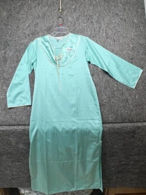 Camisón Natori bordado acolchado verde talla P Foto 1 de 4