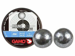 GAMO ROUND BALLS .22 CALIBER 250 ea 15.43 grain LEAD ROUND BALL PROJECTILES
