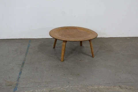 Vintage Mid Century Modern Eames Round Molded Plywood Coffee Table Cover