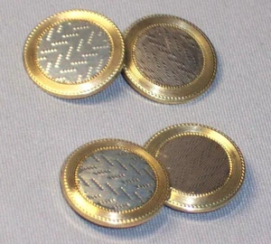 ANTIKE MANSCHETTENKNÖPFE GOLD GEFÜLLT DREIFARBIG GEÄTZT - Bild 1 von 5