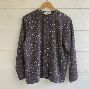 Camisa Blusa Vintage Oscar De La Renta Expressions 14 lunares con botones - Imagen 1 de 11