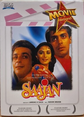 Saajan - Sanjay Dutt, Salman Khan, Madhuri Bollywood Hindi Movie DVD, Subtitles - Image 1 of 2