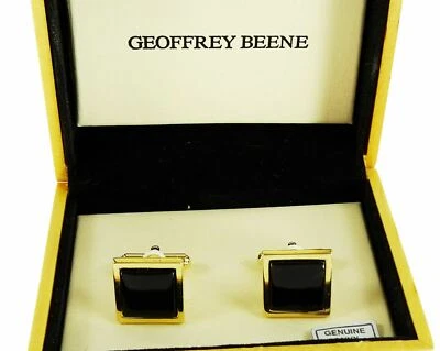 Gemelos formales con clase cuadrados de ónix negro en caja de regalo gemelos Foto 1 de 4