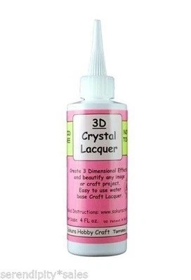 Laca cristal 3D garrafa de 4 oz com ponta ~ base de água sem ácido não tóxico ~ acrílico - Imagem 1 de 4