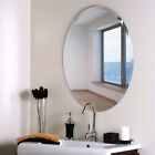Oval Frameless Plain Wall Sticky Wall Mirror Bathroom Vanity Make Up Glass Decor