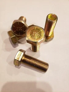 Tornillo hexagonal 3/4-16 x 2" grado 8 tapa amarillo zinc plateado rosca fina NUEVO 10 PIEZAS - Imagen 1 de 3