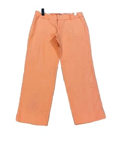 Vineyard Vines Pants Womens 4 Coral 100% Linen Capri Preppy Travel Vacation - Picture 1 of 7