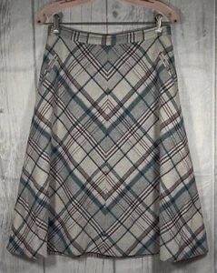 John Meyer Wollmischung Rock (Etikett Größe 14) komplett gefüttert mit Taschen kariert Vintage - Bild 1 von 10