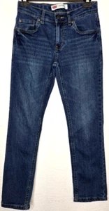 Levis 511 Boy Jeans 12 Evans Blue Denim Medium Wash Stretch Slim Fit 26x27 - Picture 1 of 9