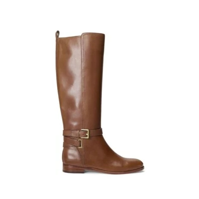 Ralph Lauren Mujer 5 B Polo Cuero Tostado Botas de Montar Hasta la Rodilla Nuevas en Caja Ig1 Foto 1 de 4