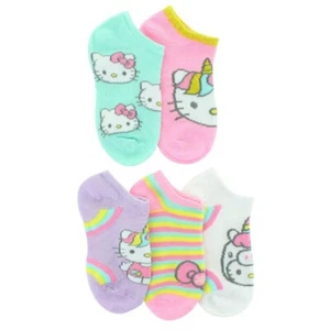 Hello Kitty No Show 5 Pair Socks Toddler Shoe Size 4-7.5 Sock Size 5-6.5 - Picture 1 of 3