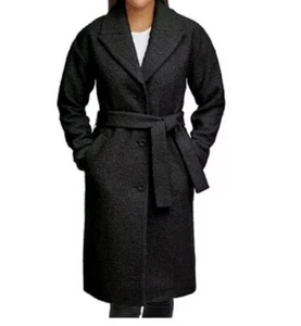 *NWT* Kenneth Cole Ladies Boucle Wrap Coat (Black,MEDIUM) - Picture 1 of 5