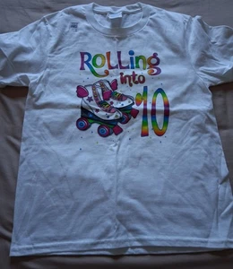 Port & Company Rolling Into 10 Tshirt Kids Size Medium 9-10 NEW - Picture 1 of 3