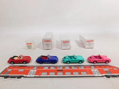 4X WIKING H0 1:87 Cabrio Porsche Carrera 4 165 14 165 01 18 Ecc Mint #DW981-0,5 - Immagine 1 di 4