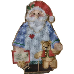 Janlynn Hanging with Santa Cross Stitch Ornament Kit Nighty Nite Santa New  - Picture 1 of 3
