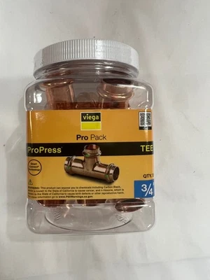 Viega ProPress 3/4 pulgadas Camiseta Press Copper (paquete de 5) Foto 1 de 2