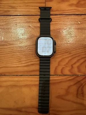 Apple Watch Ultra 2 Titan Schwarz Ocean Armband Schwarz Wie Neu - Bild 1 von 4