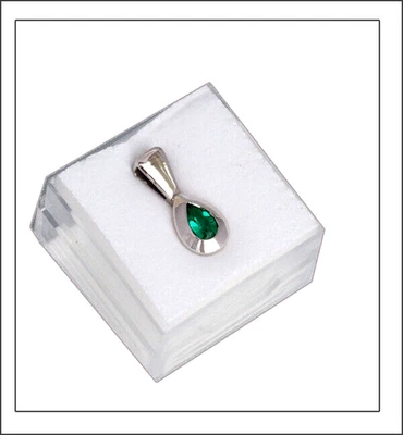 Traumhafter Smaragd Tropfen, Weißgold Anhänger - Faszinierendes von Greenfire - Bild 1 von 4