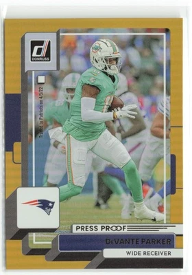 2022 Donruss Premium Press Proof DeVante Parker New England Patriots #122 - Image 1 of 2