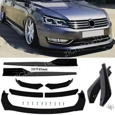 For VW Volkswagen Passat Front Bumper Lip Splitter Side Skirt Rear Diffuser Foto 1 de 4