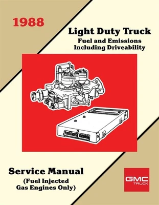 GMC 1988 manual de servicio de conducción de emisiones de combustible (motores de gasolina con inyección de combustible) Foto 1 de 3