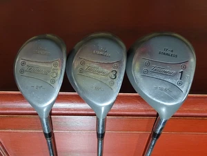 Vintage Triumph Set 1 3 5 Woods Driver Fairway Golf Club RH Original Shafts - Picture 1 of 11
