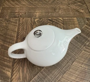 EVA Ceramic Teapot with Infuser, 20 oz. Porcelain with Silver Plated Ring. - Picture 1 of 12