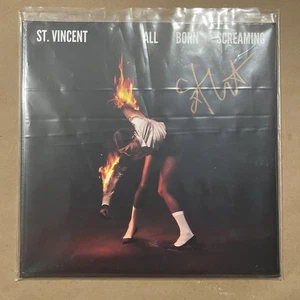 SIGNED St Vincent All Born Screaming WHITE Vinyl AUTOGRAPHED Insert SEALED LP - Picture 1 of 2