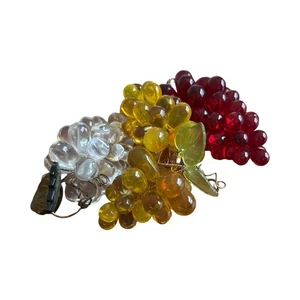 3 Vintage Murano Glas Glas Trauben Cluster mundgeblasen MCM Hollywood Regency - Bild 1 von 5