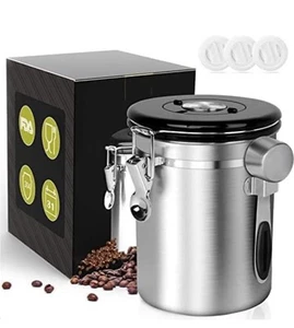 1.8L Coffee Tea Food Canister Airtight Stainless Steel Kitchen Storage Container - Picture 1 of 5