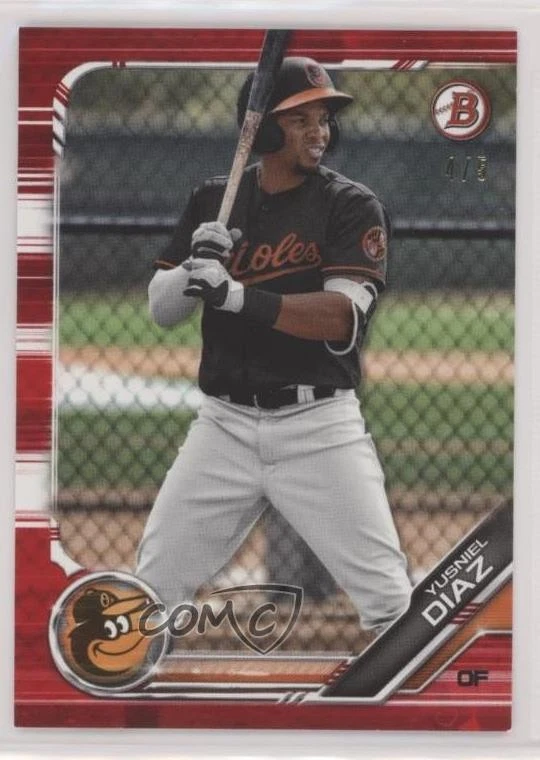 2019 Bowman Prospects Red /5 Yusniel Diaz #BP-109 - Image 1 of 2
