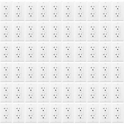 20AMP GFCI Outlet Receptacle Weather & Tamper Resistant, GFI TR WR, 60 Pack - Image 1 of 4