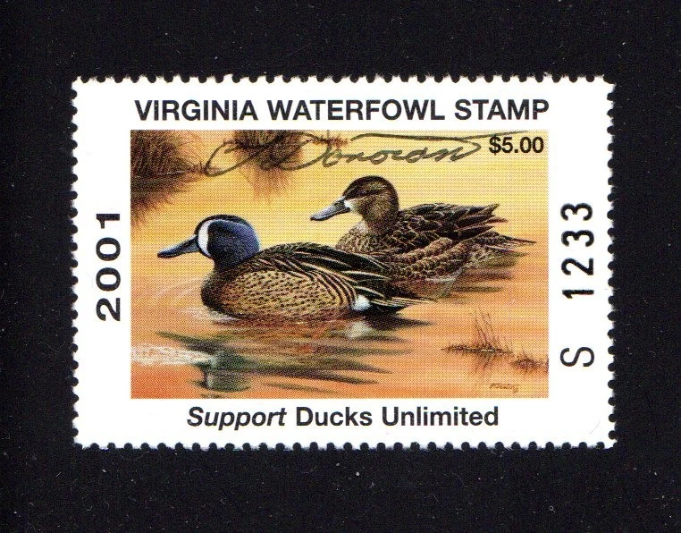 VIRGINIA   VA14   WATERFOWL DUCK STAMP   2001   MNH   SERIES (S)   ARTIST SIGNED - Image 1 of 1