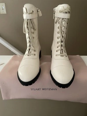 Stuart Weitzman Thalia Leather Ankle Combat & Lace-up Boots Us 7, Eu 37,5 - Image 1 of 4