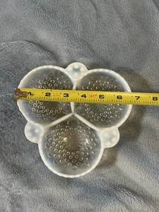Vintage Fenton Opalescent Moonstone Hobnail 3 Section Divided Dish 6.25" - Picture 1 of 4